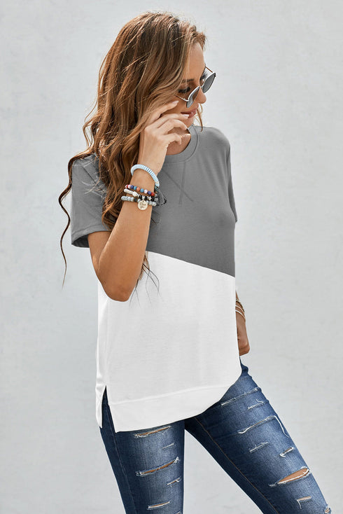 Crew Neck Colorblock Tee